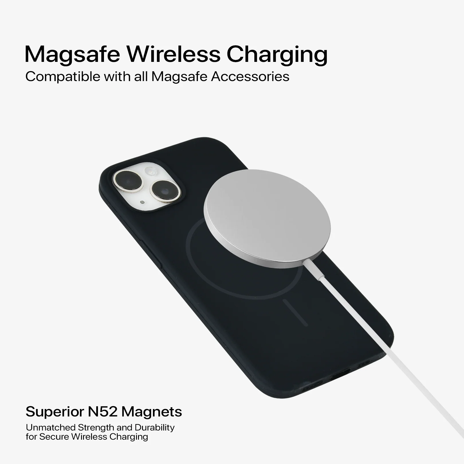Anti Dust Magsafe Silicone Case - Iphone 13 (Black) - Image 3