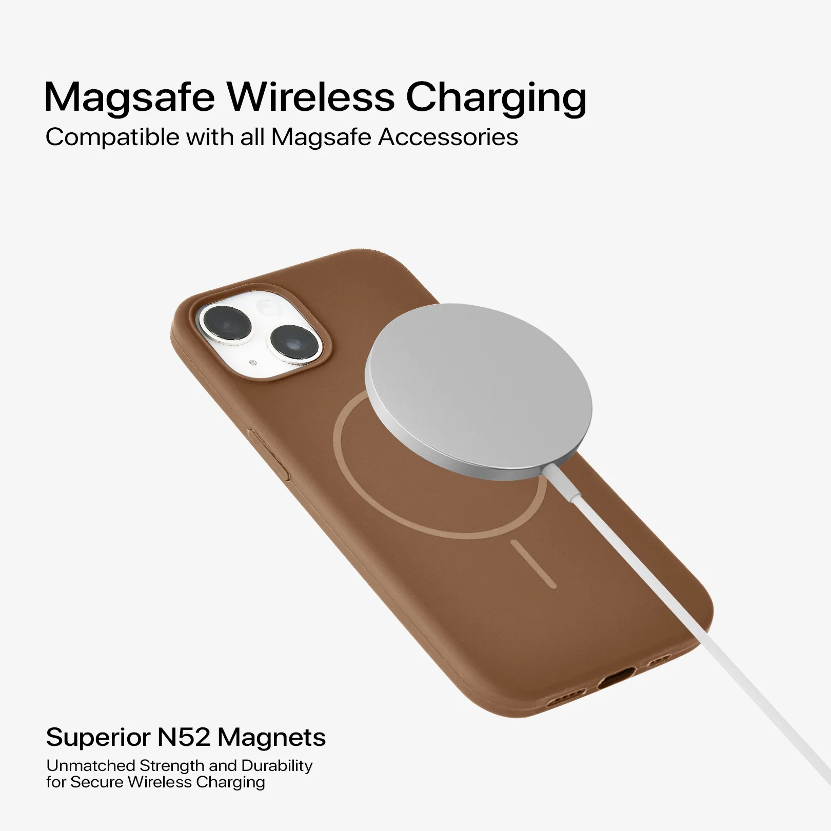Anti Dust MagSafe Silicone Case - IPhone 13 ( Brown) - Image 4
