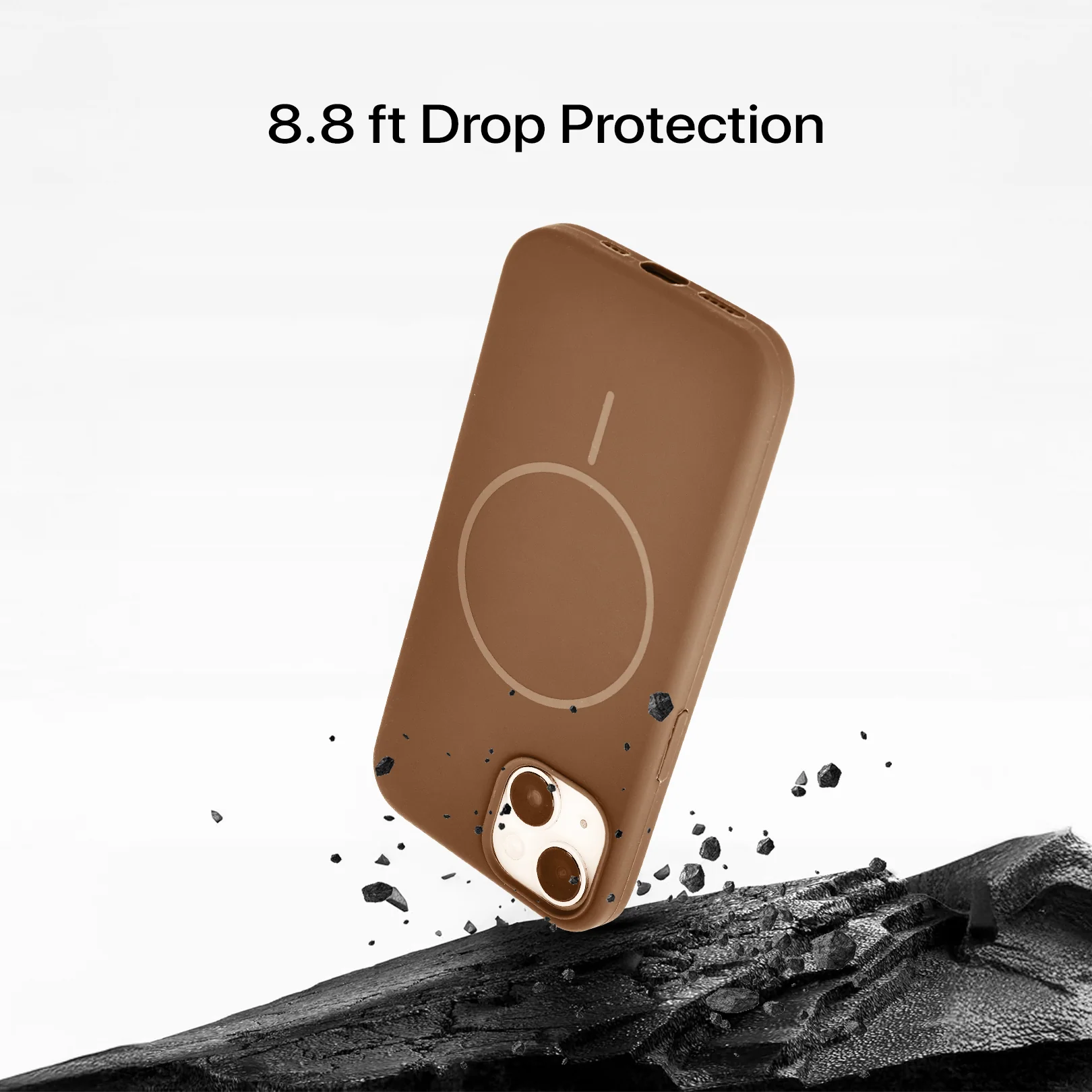 Anti Dust MagSafe Silicone Case - IPhone 14 ( Brown) - Image 5