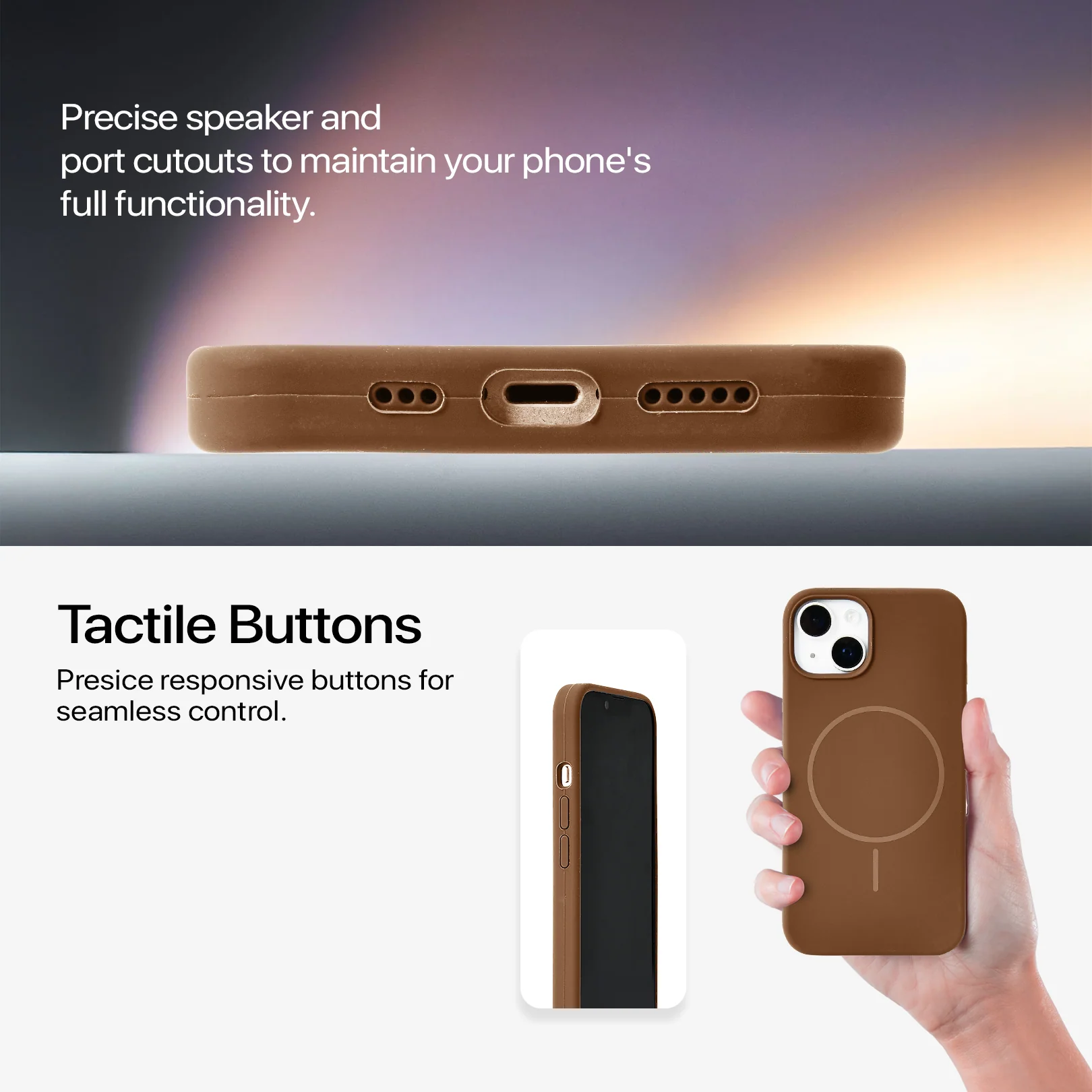Anti Dust MagSafe Silicone Case - IPhone 14 ( Brown) - Image 6