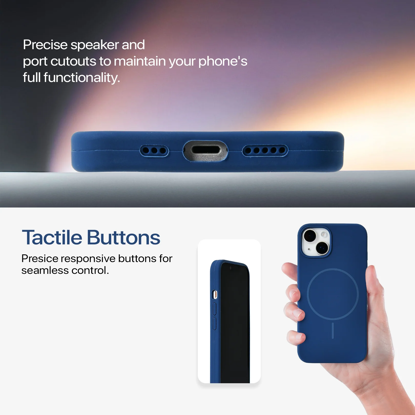 Anti Dust Magsafe Silicone Case - Iphone 14 Plus (Denim Blue) - Image 6