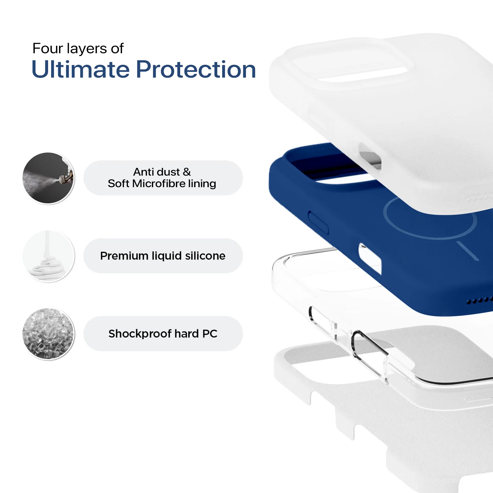 Anti Dust Magsafe Silicone Case - Iphone 14 Plus (Denim Blue) - Image 7
