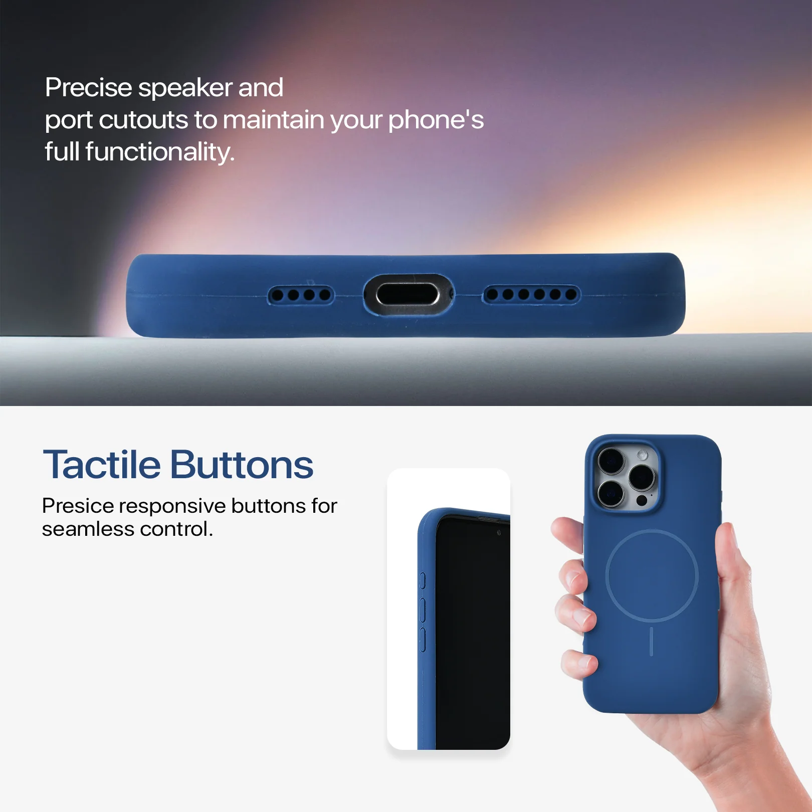Anti Dust Magsafe Silicone Case - Iphone 14 Pro (Denim Blue) - Image 6