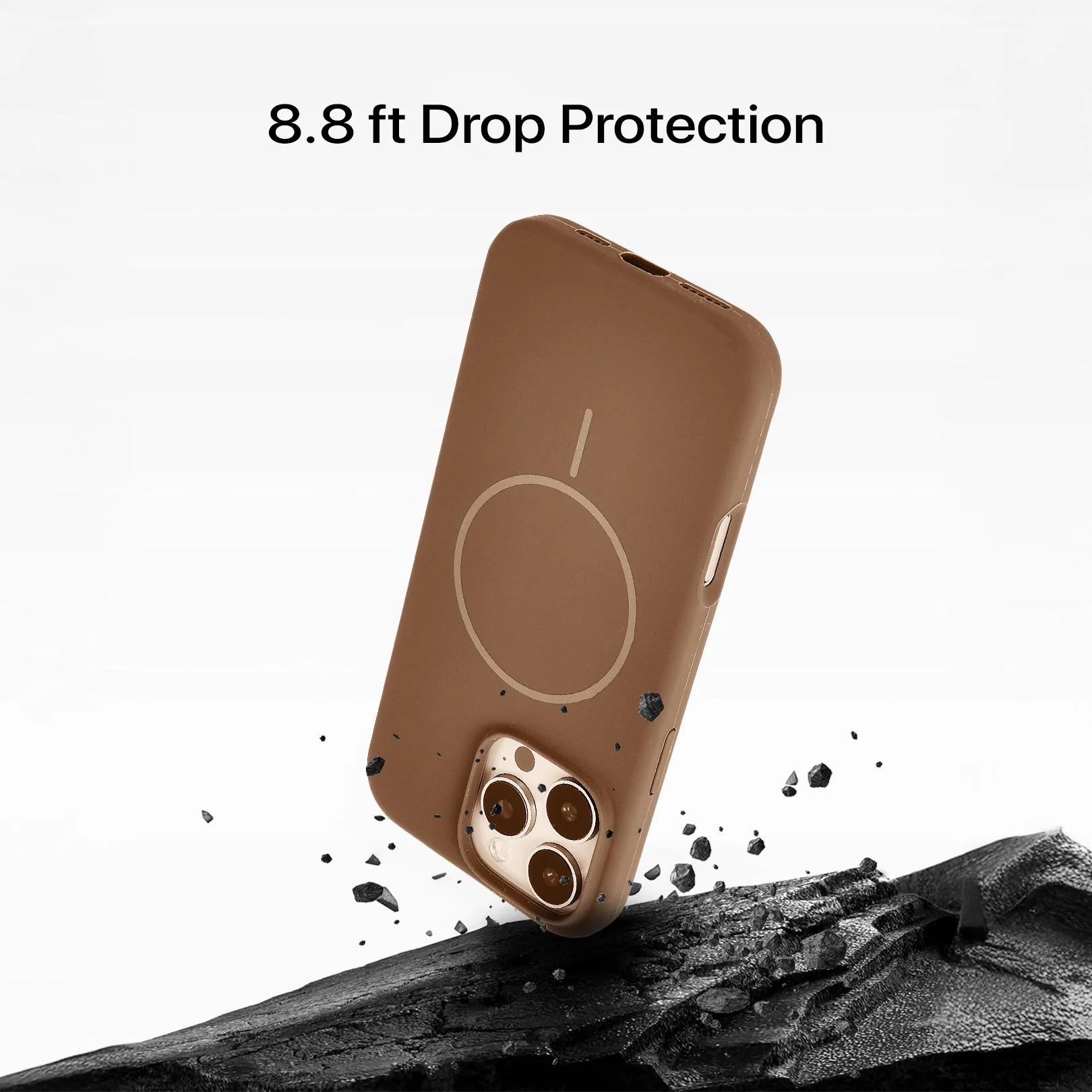 Anti Dust MagSafe Silicone Case - IPhone 14 pro max ( Brown) - Image 5