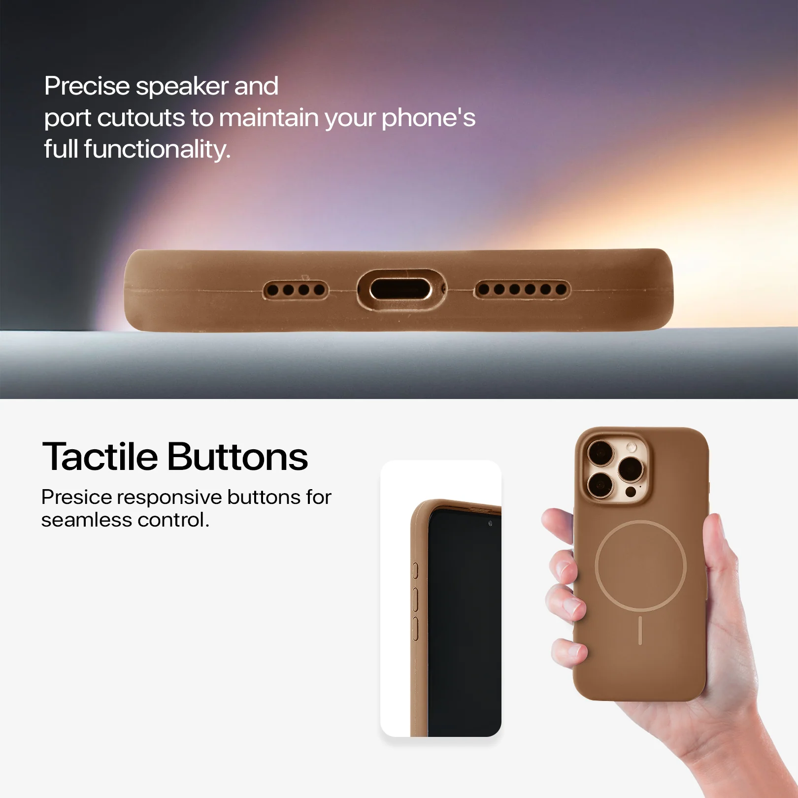 Anti Dust MagSafe Silicone Case - IPhone 14 pro max ( Brown) - Image 6