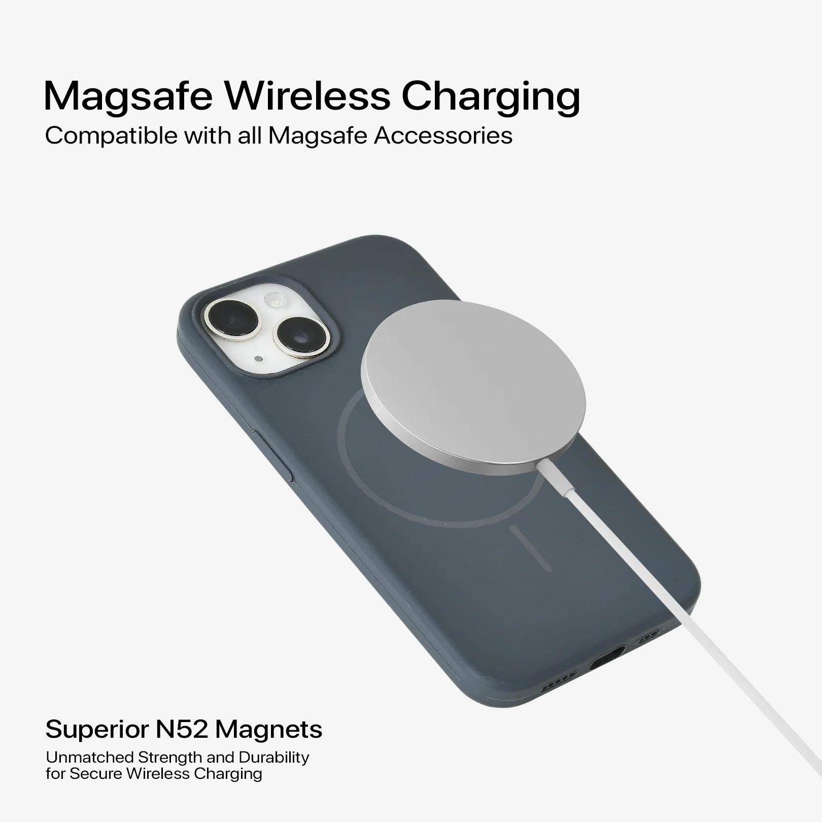 Anti Dust Magsafe Silicone Case - Iphone 15 (Grey) - Image 3