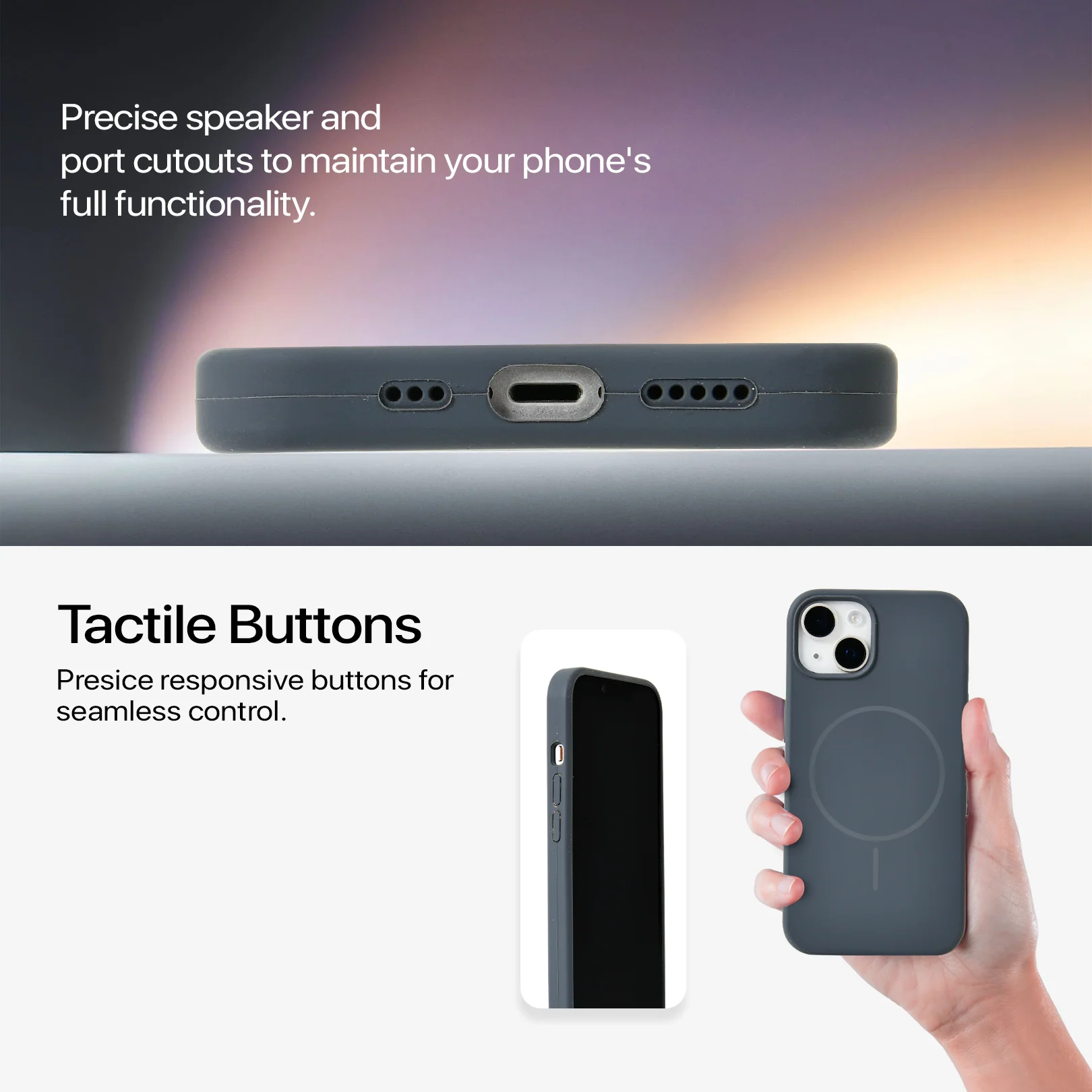 Anti Dust Magsafe Silicone Case - Iphone 15 (Grey) - Image 6