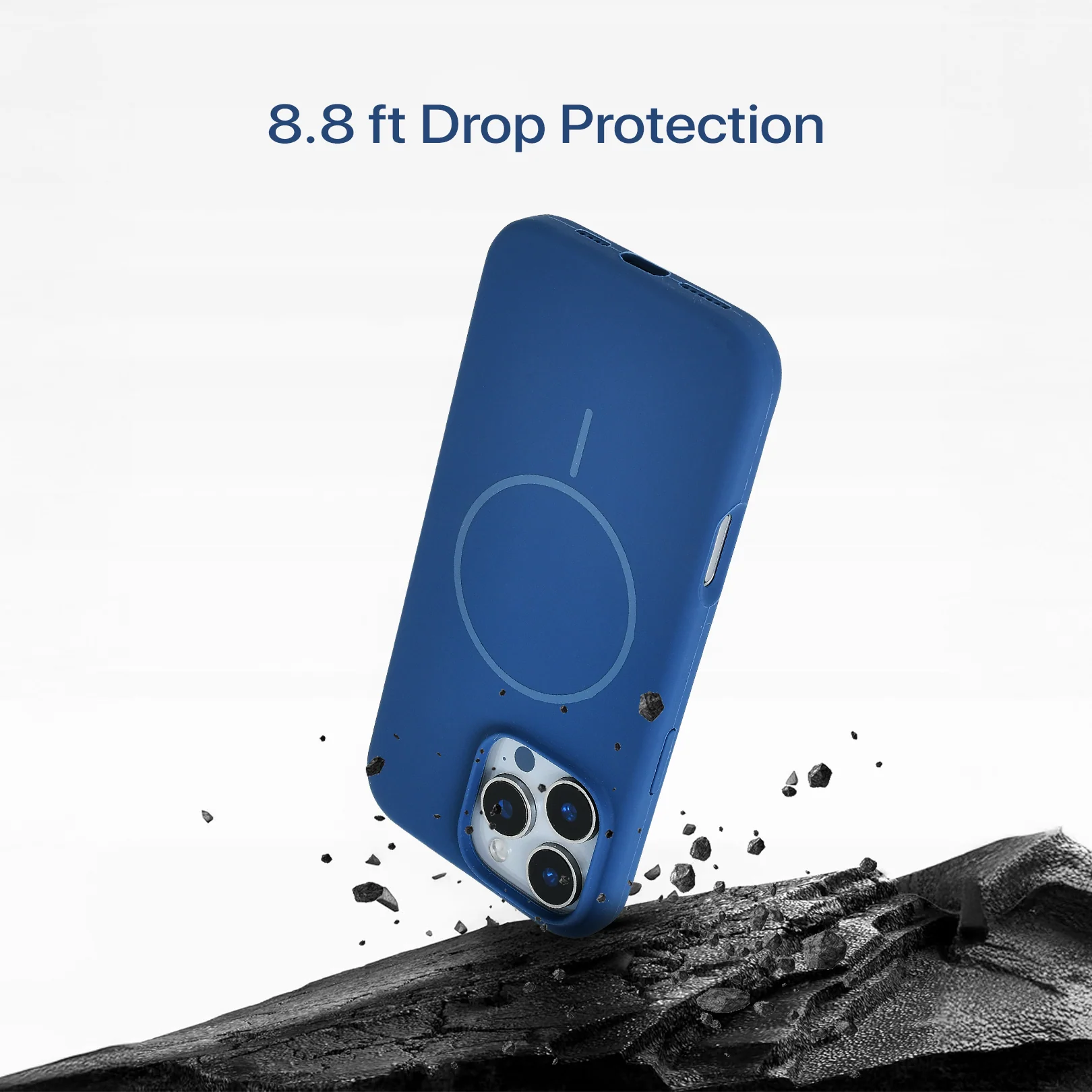 Anti Dust Magsafe Silicone Case - Iphone 15 Pro (Denim Blue) - Image 5