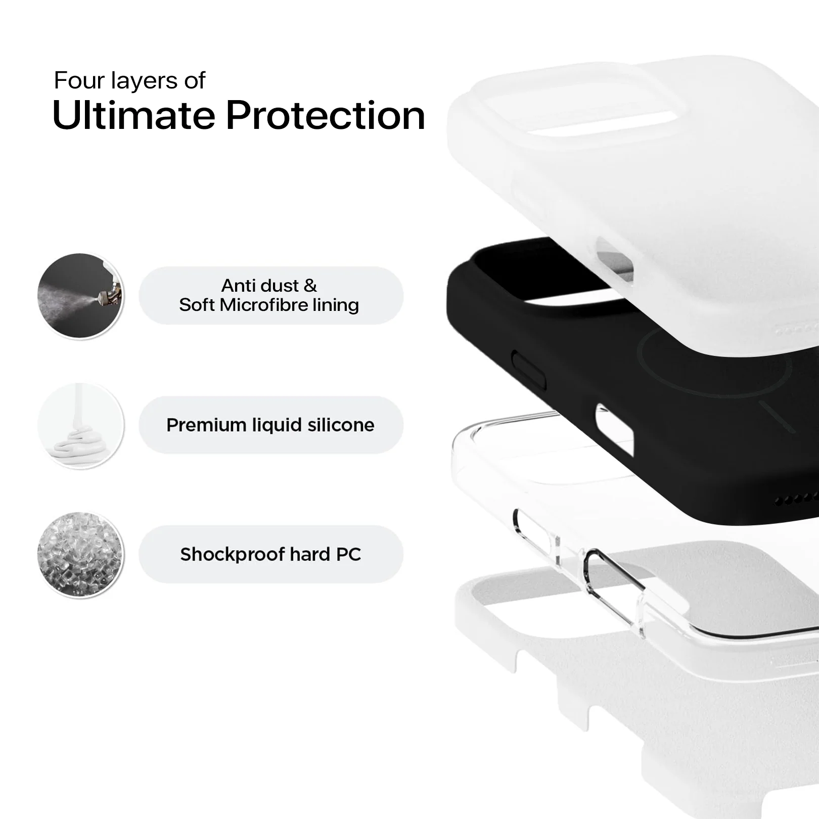 Anti Dust Magsafe Silicone Case - Iphone 15 Pro Max (Black) - Image 7