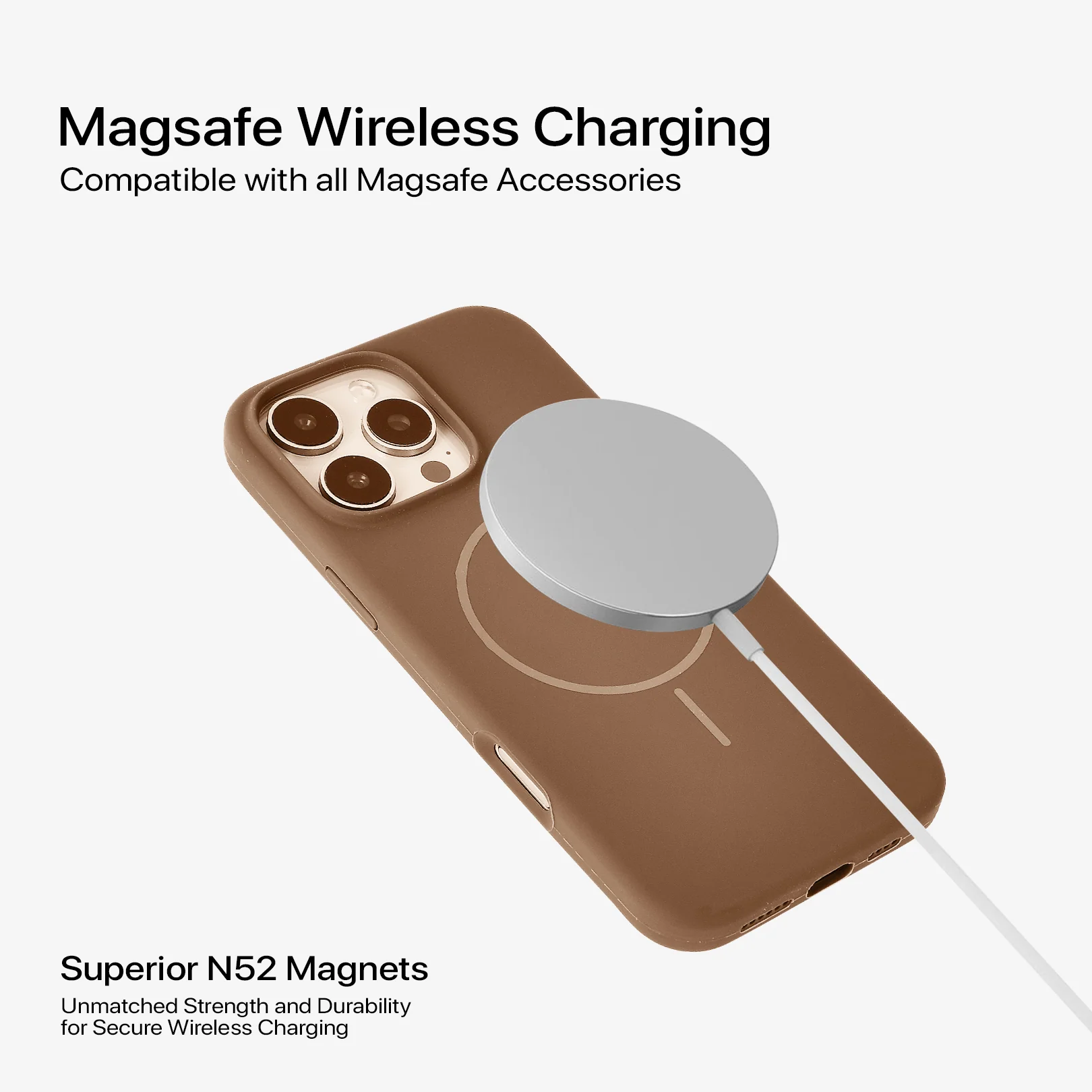 Anti Dust MagSafe Silicone Case - IPhone 15 pro max ( Brown) - Image 5