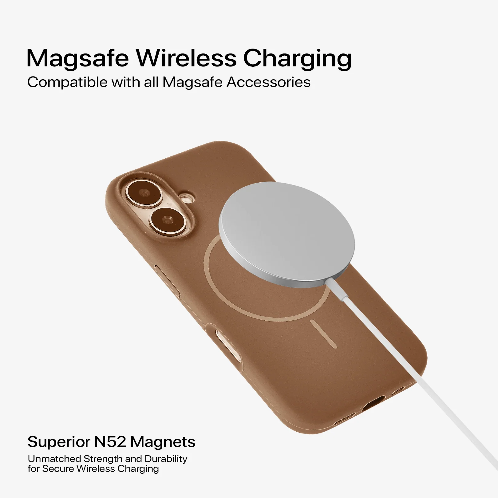 Anti Dust MagSafe Silicone Case - IPhone 16 ( Brown) - Image 3