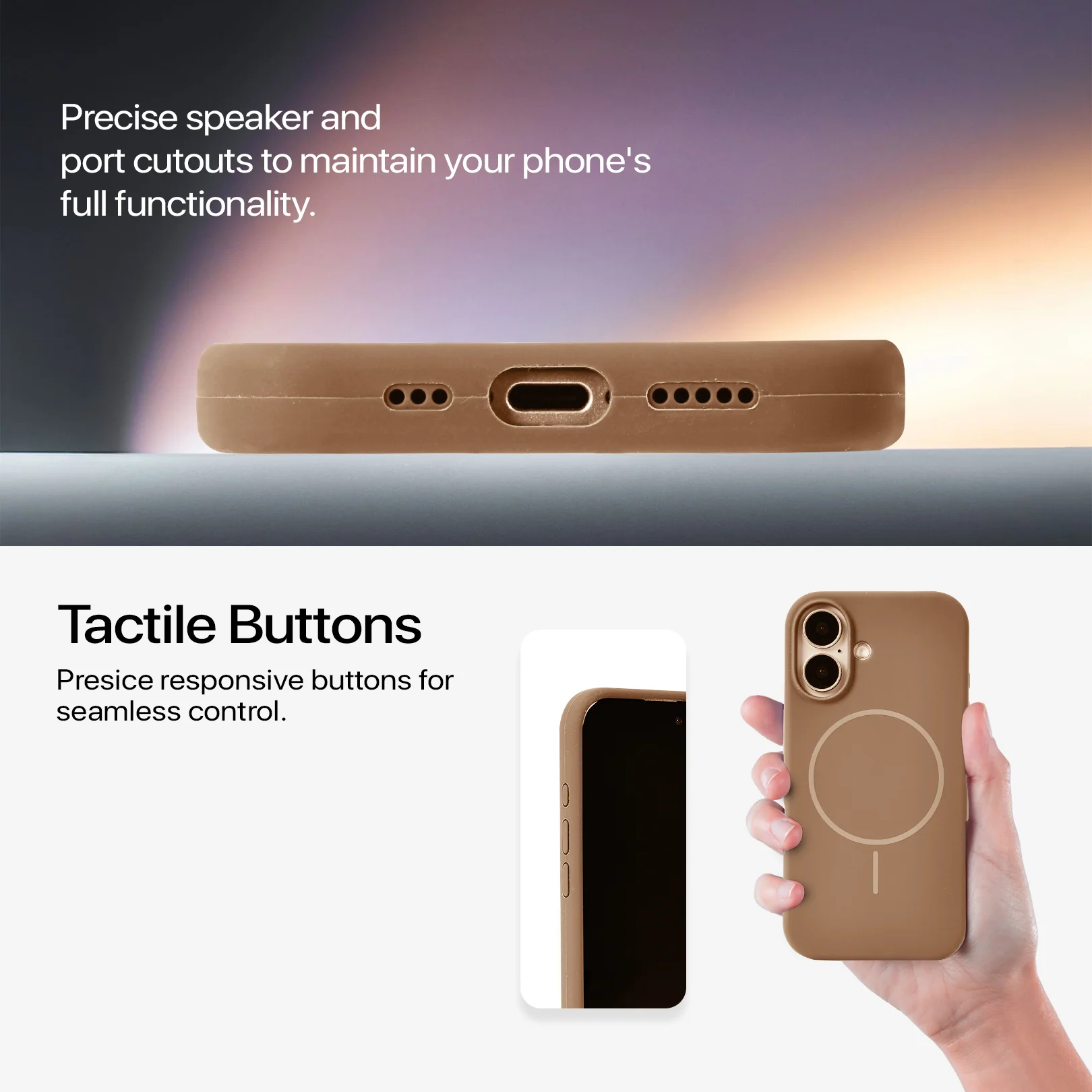 Anti Dust MagSafe Silicone Case - IPhone 16 ( Brown) - Image 7