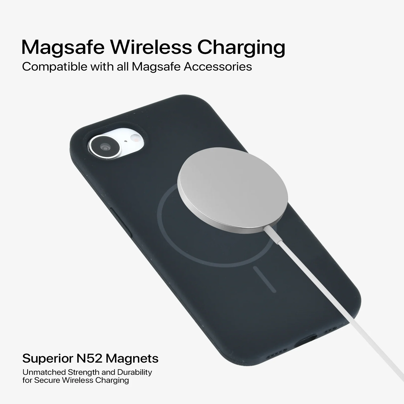 Anti Dust Magsafe Silicone Case - Iphone 16 e (Black) - Image 3