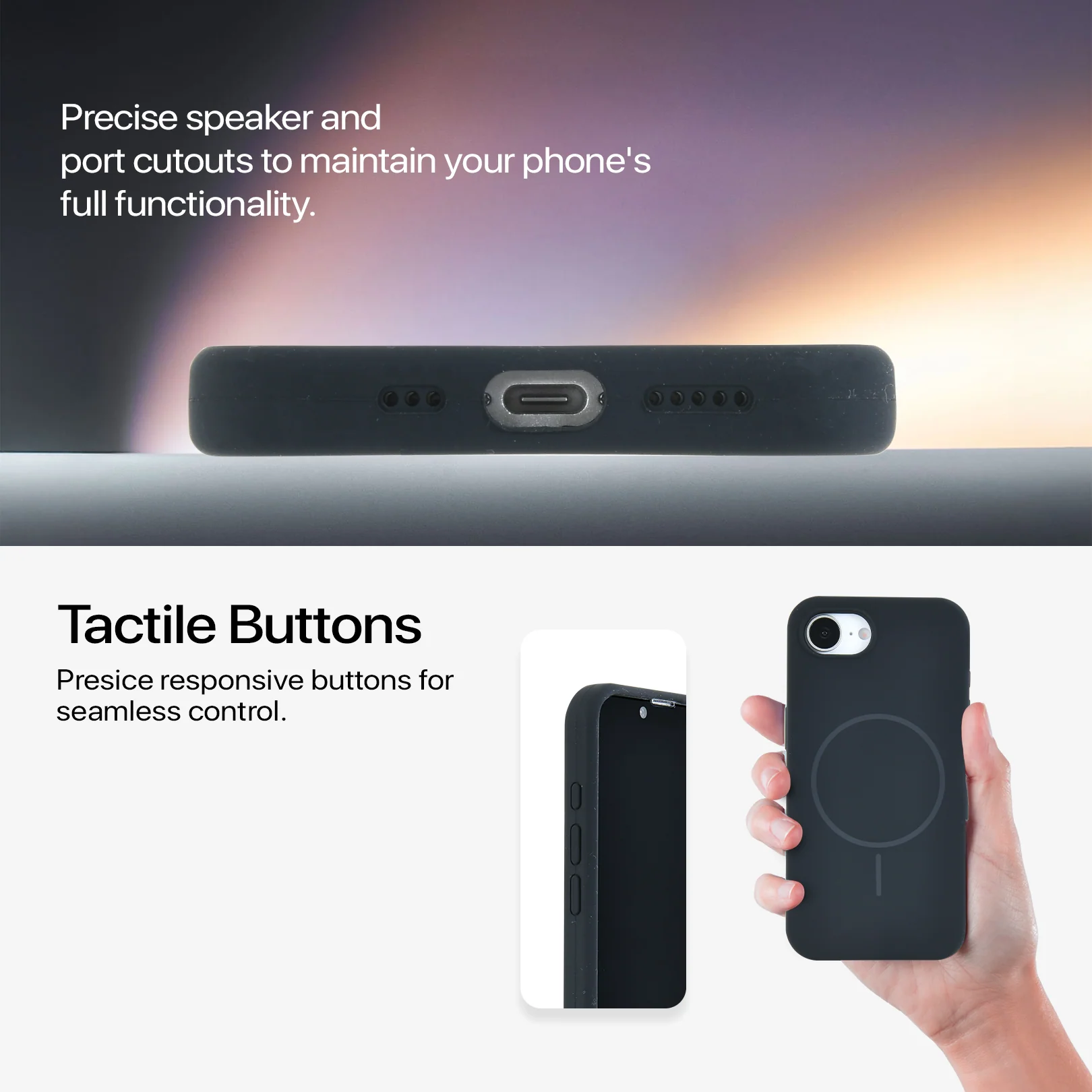Anti Dust Magsafe Silicone Case - Iphone 16 e (Black) - Image 6