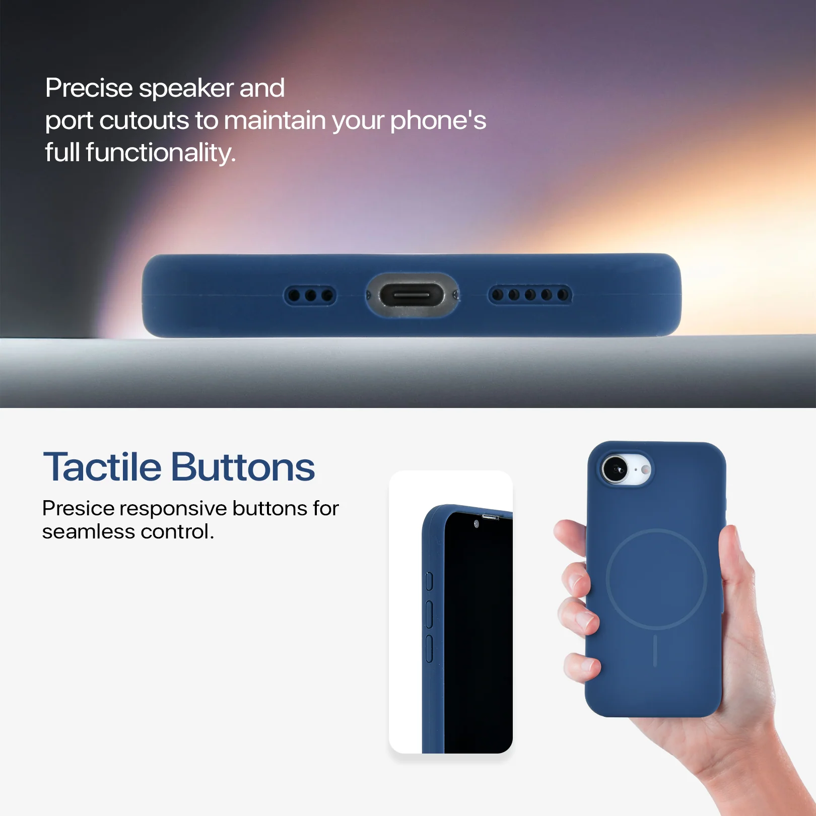 Anti Dust Magsafe Silicone Case - Iphone 16 e (Blue) - Image 6