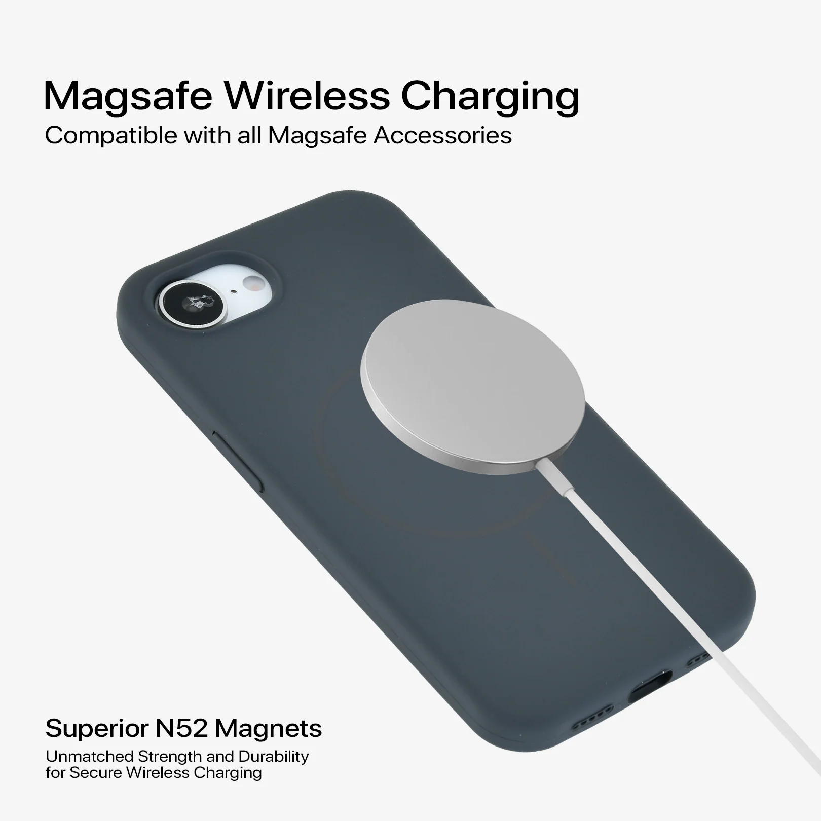 Anti Dust Magsafe Silicone Case - Iphone 16 e (Grey) - Image 3