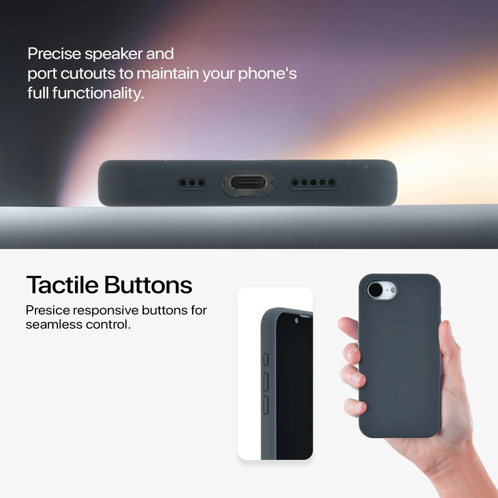 Anti Dust Magsafe Silicone Case - Iphone 16 e (Grey) - Image 6