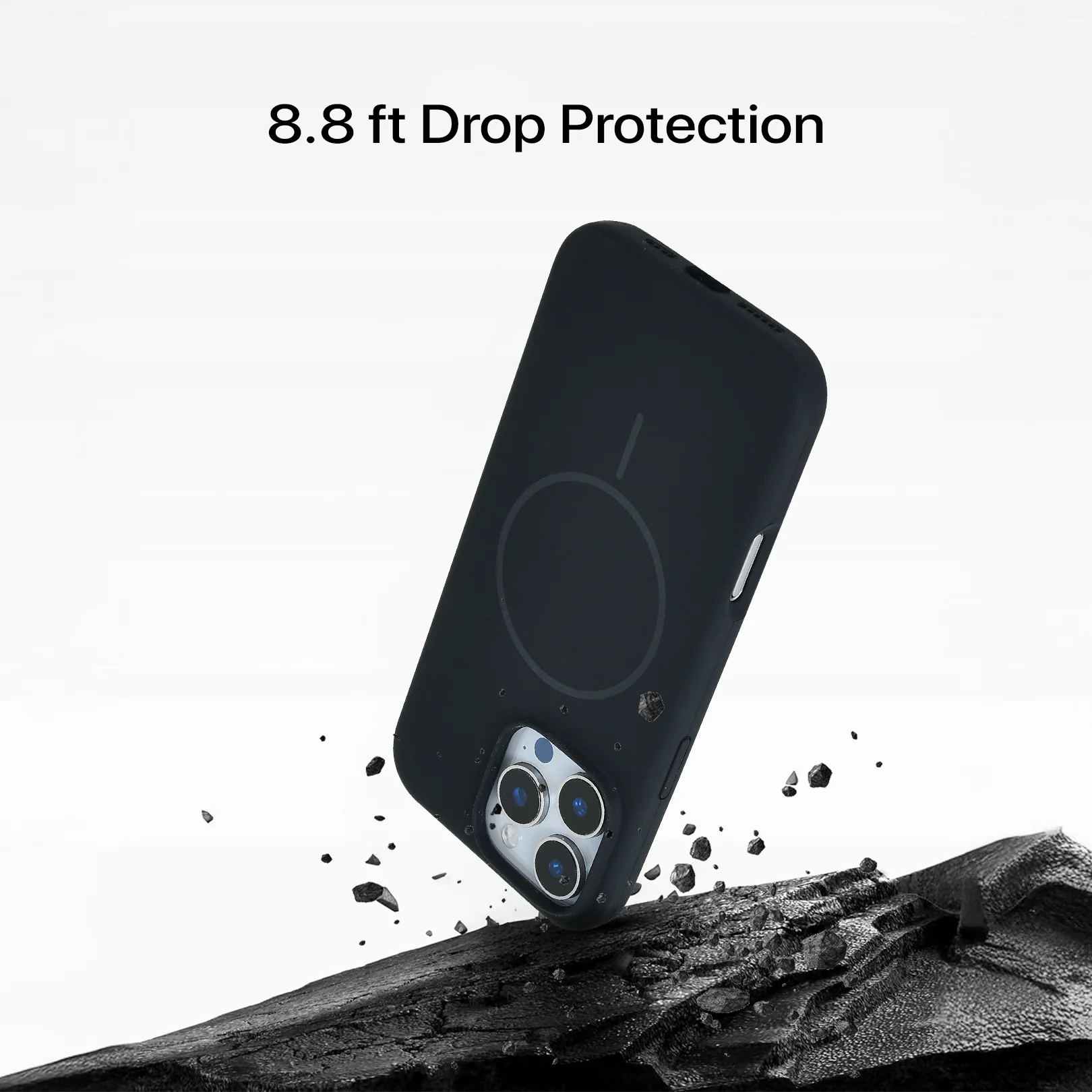 Anti Dust Magsafe Silicone Case - Iphone 16 pro Max ( Black) - Image 5
