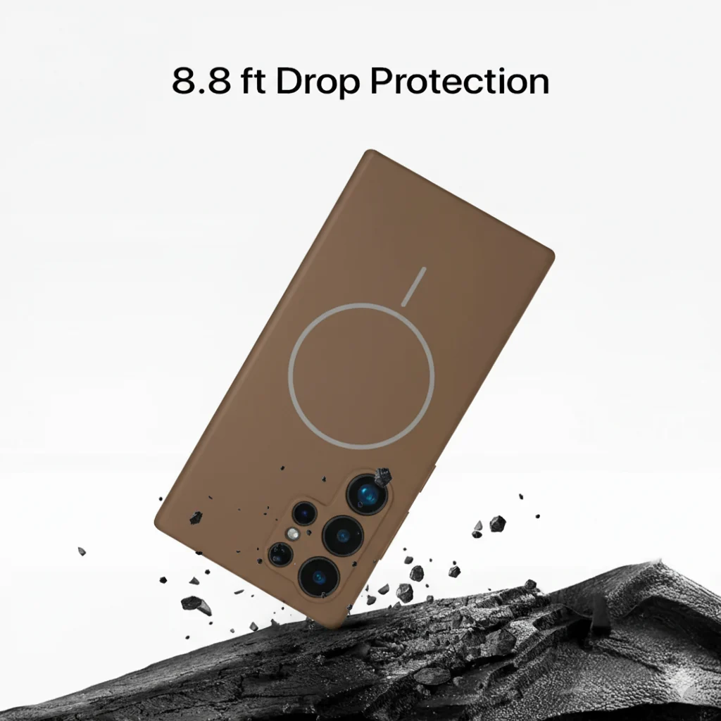 Anti Dust Magsafe Silicone Case - Samsung S23 Ultra (Brown) - Image 4