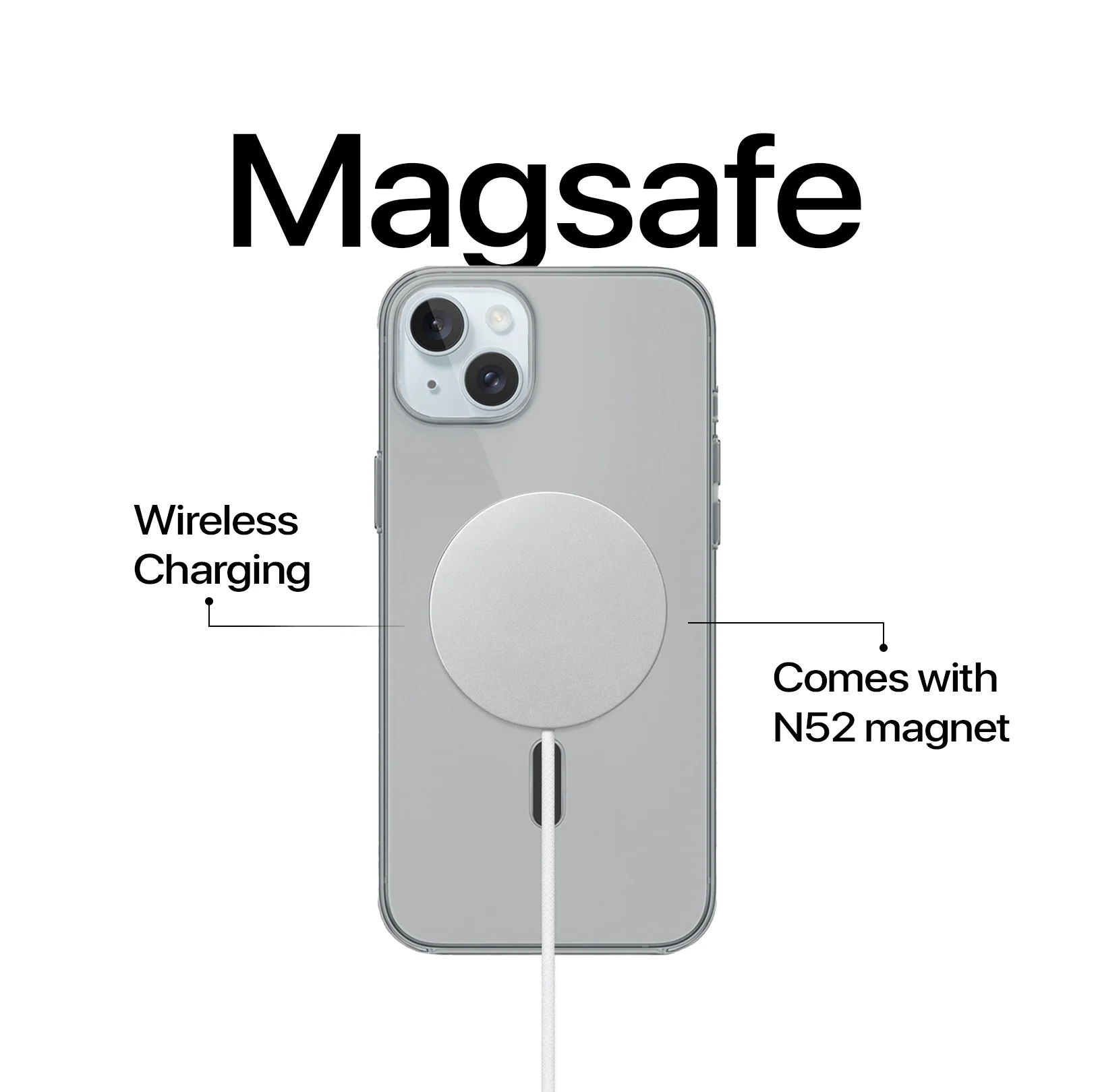 Anti Yellow Magsafe Clear Case - Iphone 13 (CRYSTAL BLACK TITANIUM) - Image 3