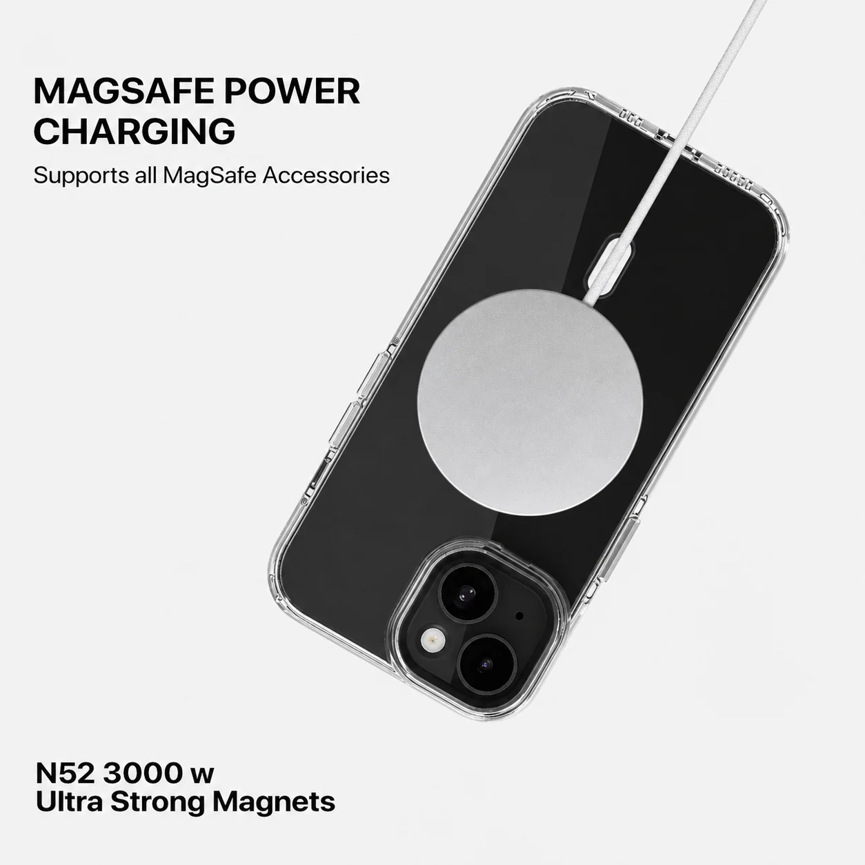 Anti Yellow Magsafe Clear Case - Iphone 13 (CRYSTAL WHITE TITANIUM) - Image 5
