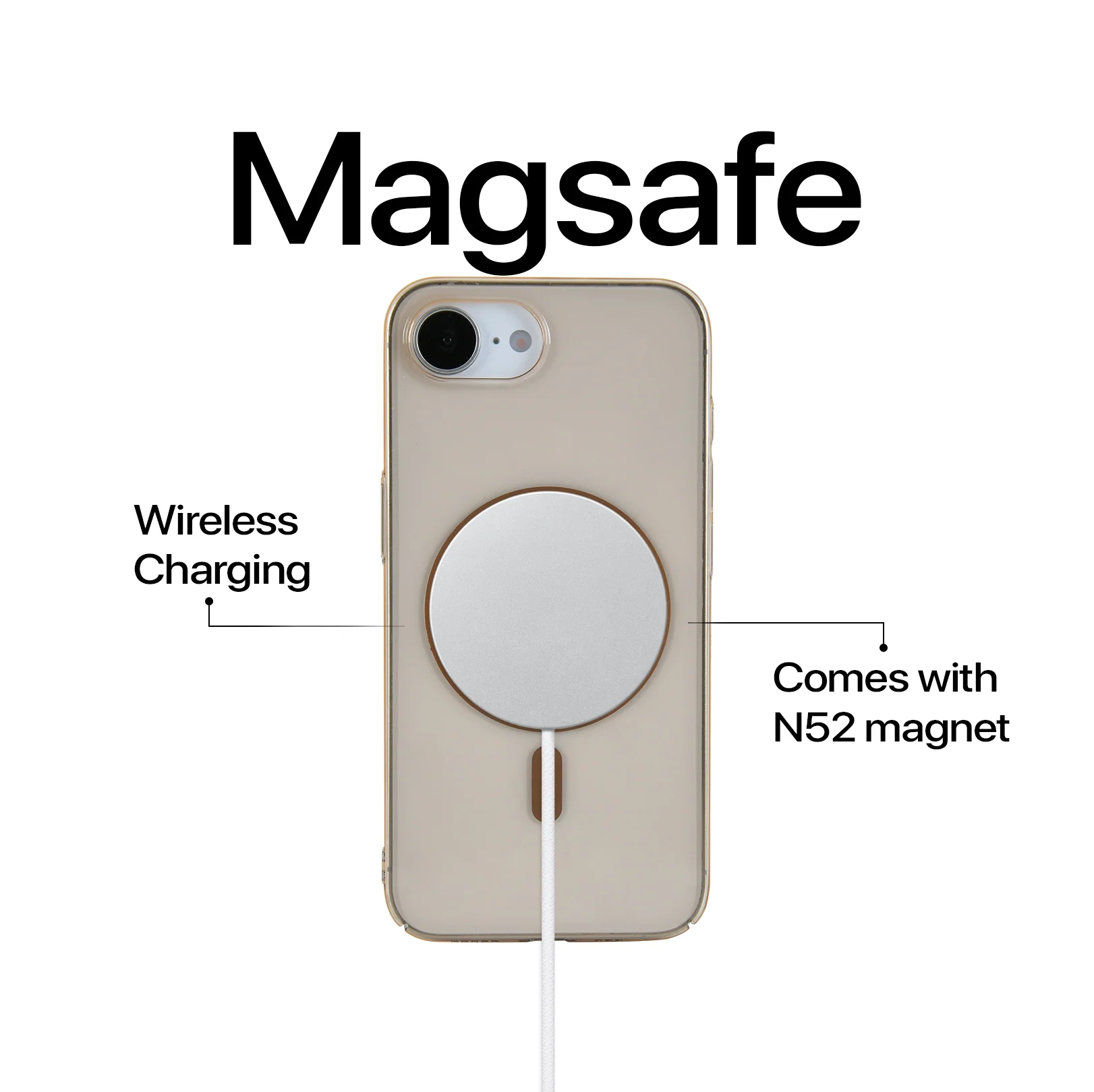 Anti Yellow Magsafe Clear Case - Iphone 16e (CRYSTAL Desert TITANIUM) - Image 4