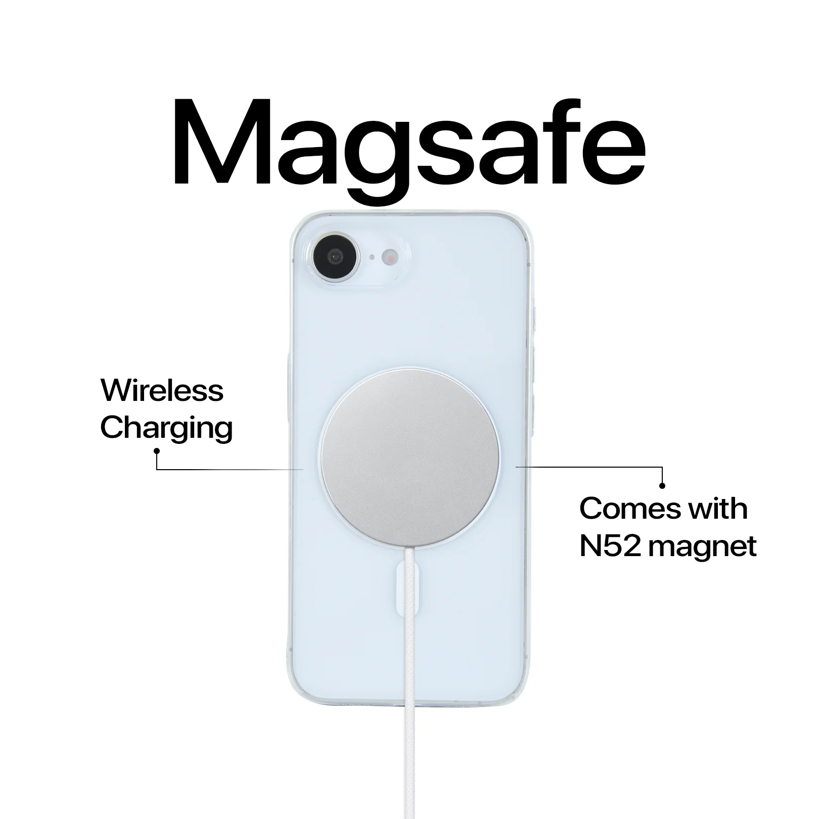 Anti Yellow Magsafe Clear Case - Iphone 16e (CRYSTAL WHITE TITANIUM) - Image 4