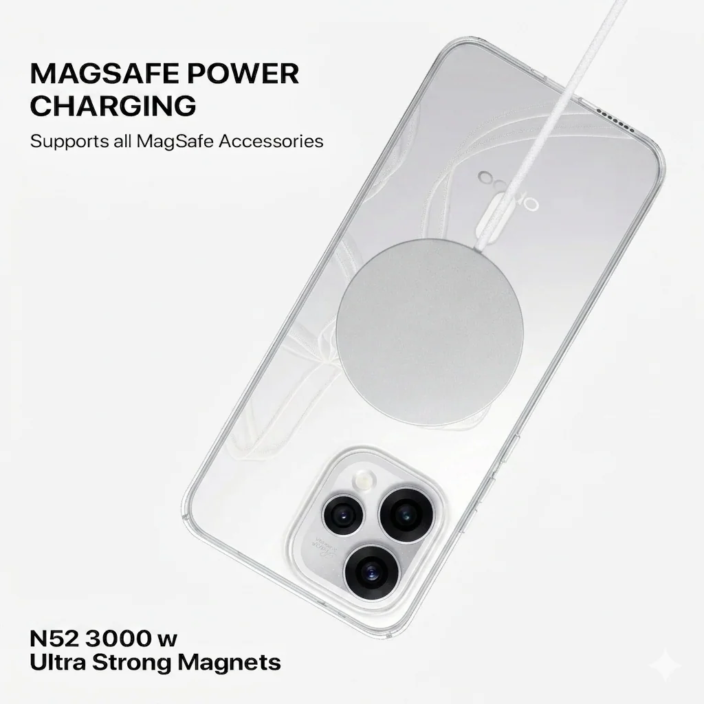 Anti Yellow Magsafe Clear Case - OPPO RENNO 15 PRO - Image 3