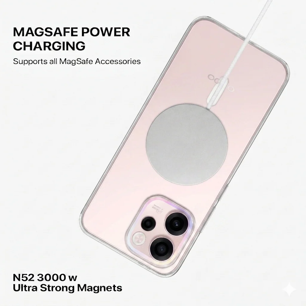 Anti Yellow Magsafe Clear Case - OPPO RENNO 15C - Image 3