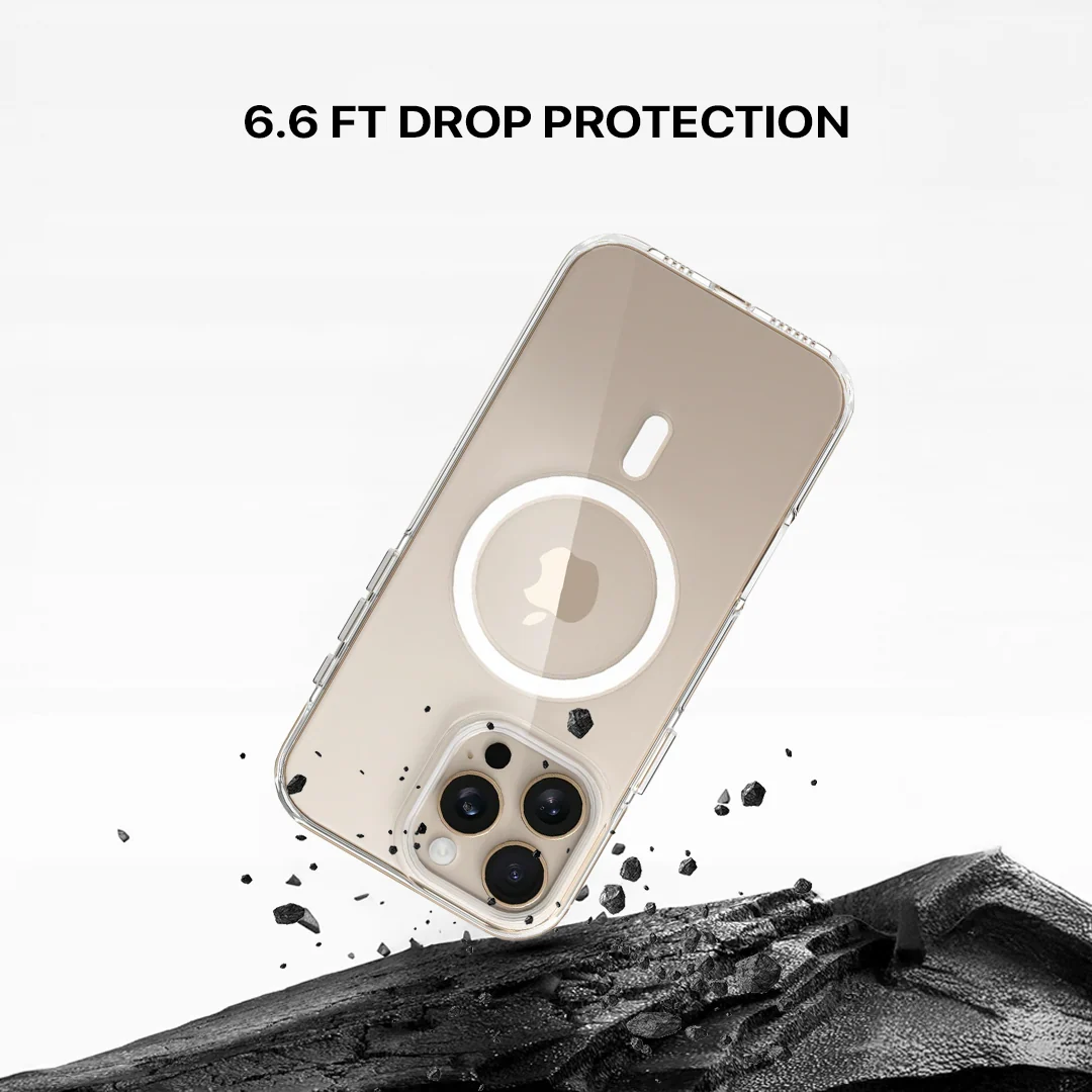 Anti Yellow Magsafe Clear Case- Iphone 16 Pro Max (CRYSTAL WHITE TITANIUM) - Image 5