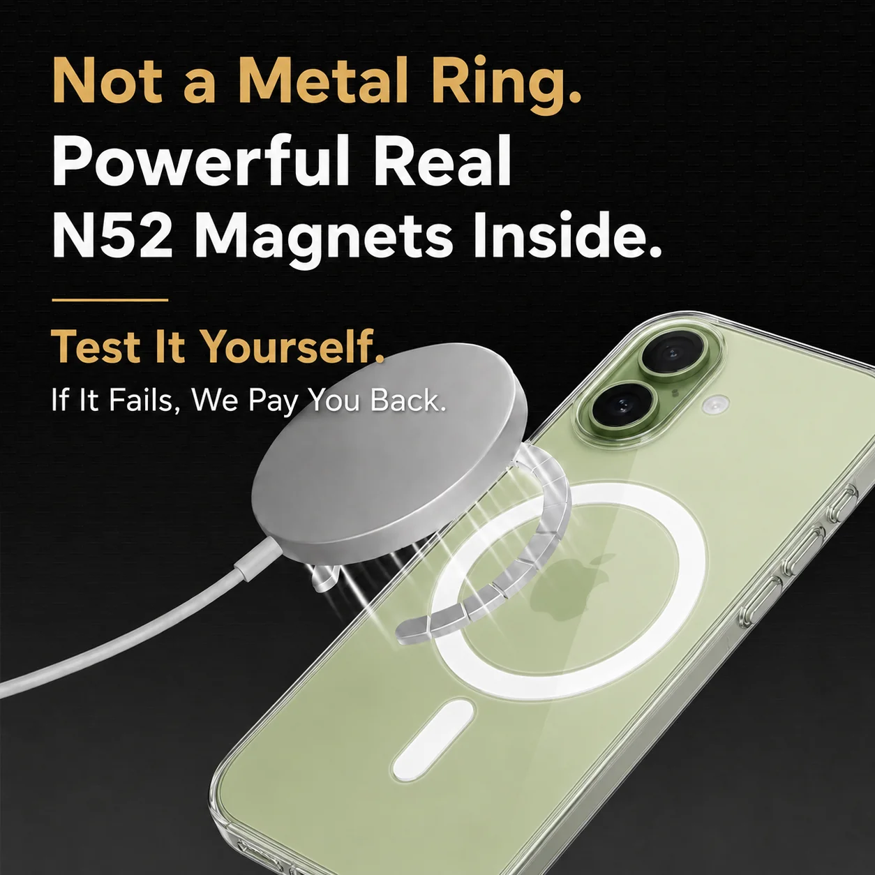 Anti Yellow Magsafe Clear Case - Iphone 17 (CRYSTAL WHITE TITANIUM) - Image 6