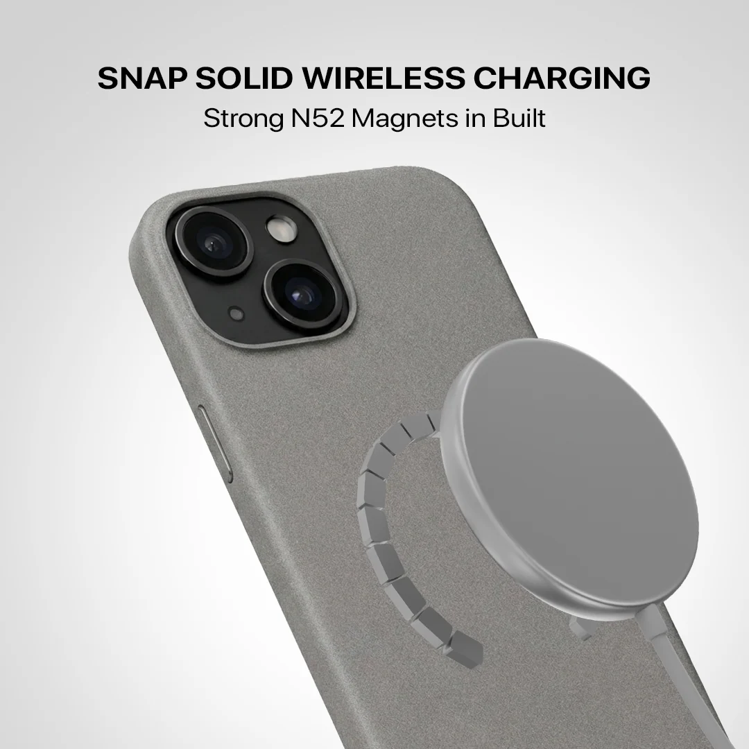 Signature Leather Magsafe Case - Iphone 15 Plus (Graphite Grey) - Image 6