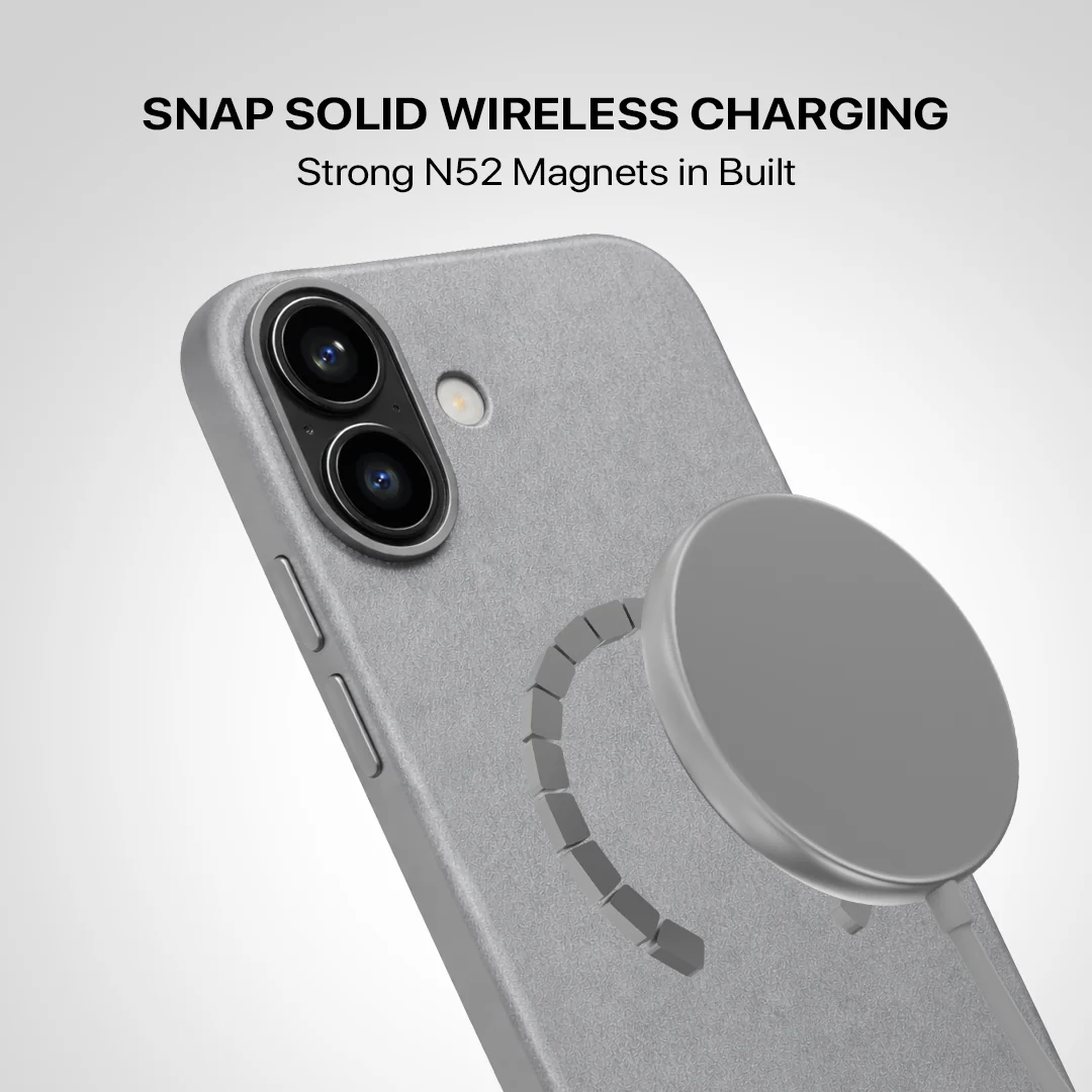 Signature Leather Magsafe Case - Iphone 16 Plus (Graphite Grey) - Image 6