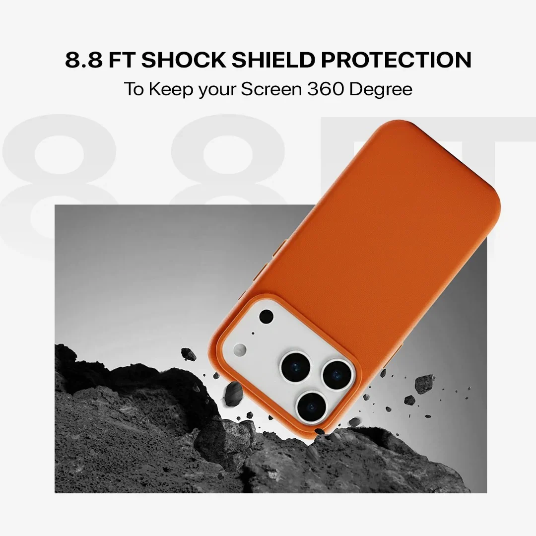 Signature Leather Magsafe Case - Iphone 17 Pro Max ( Ember Orange) - Image 5