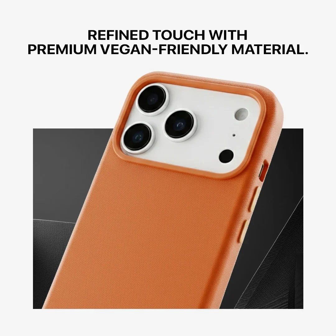 Signature Leather Magsafe Case - Iphone 17 Pro Max ( Ember Orange) - Image 6
