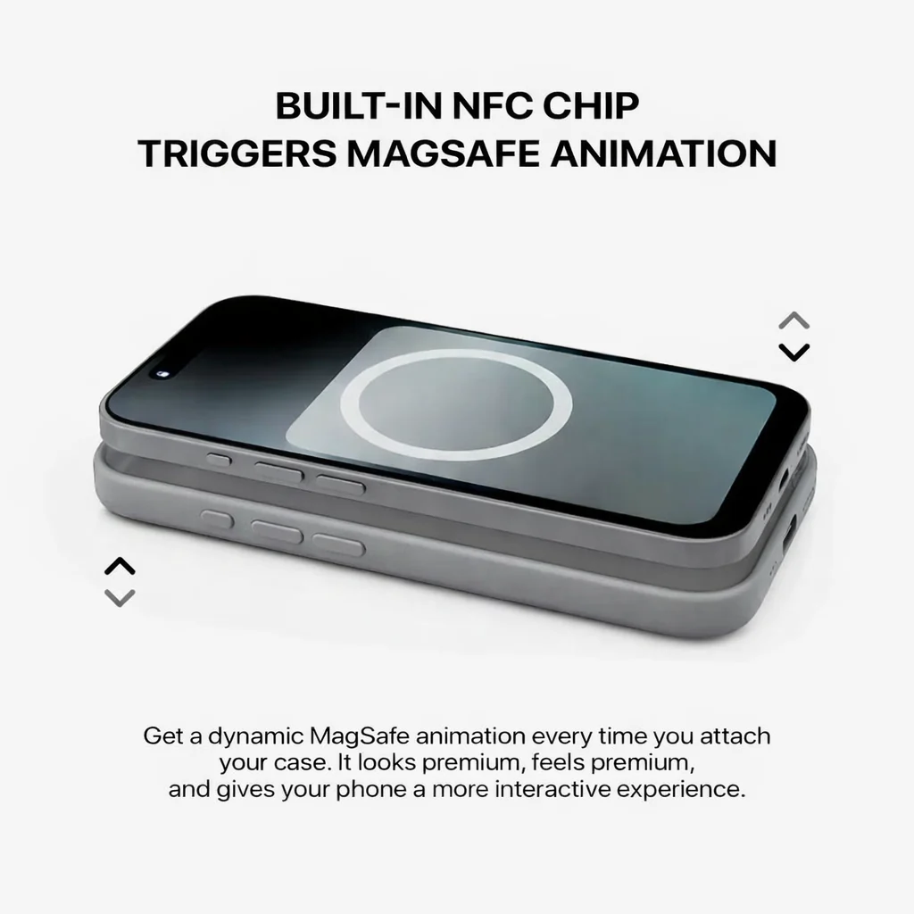 Signature Leather Magsafe Case - Iphone 13 Pro (Graphite Grey) - Image 3