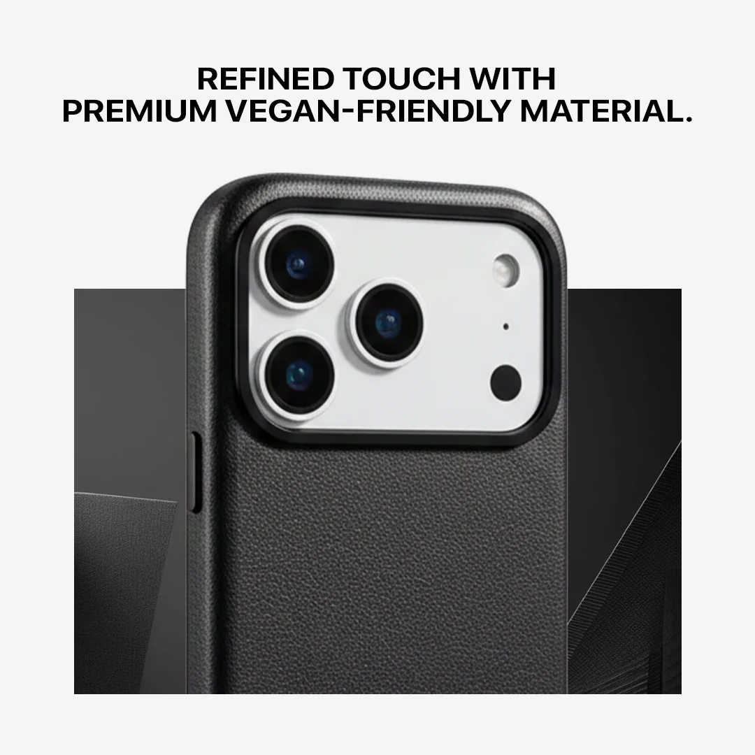 Signature Leather Magsafe Case - Iphone 17 Pro Max (Royal Black) - Image 5