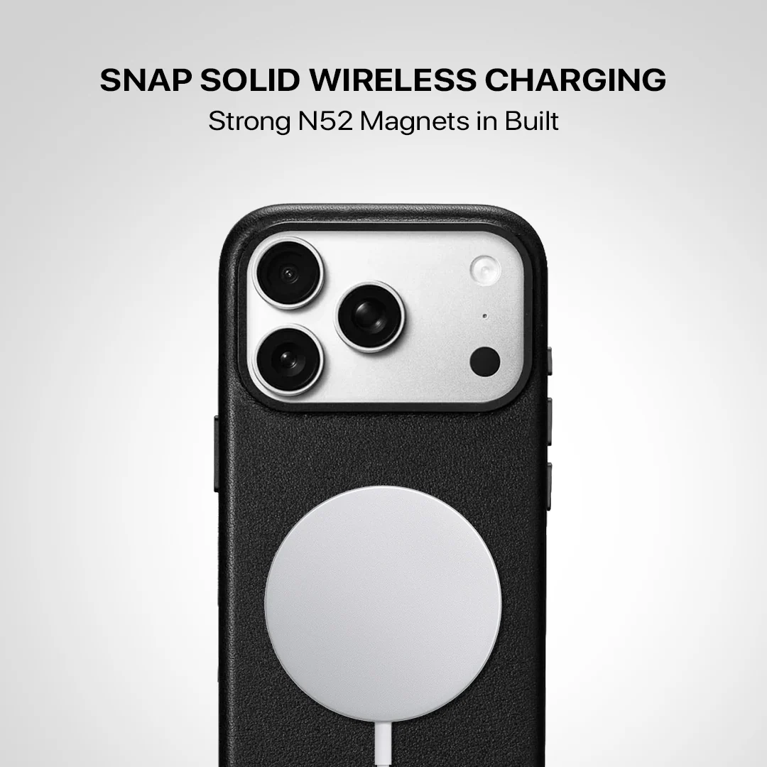 Signature Leather Magsafe Case - Iphone 17 Pro Max (Royal Black) - Image 6
